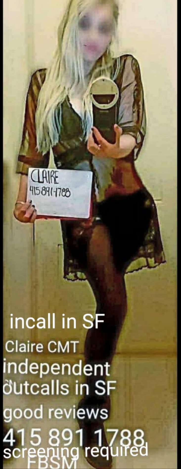 ClaireSF Profile, Escort in San Francisco, 4158911788